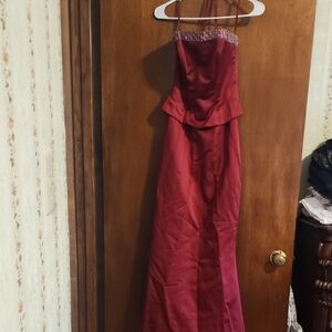 Elegant Strapless Red Dress